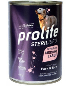 Prolife Sterilised per Cani Medium/Large al Maiale con Riso da 400 gr