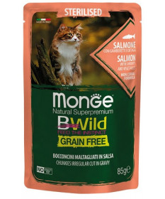 Monge Bwild Grain Free Bocconcini in Salsa per Gatti Adulti Sterilizzati da 85 gr