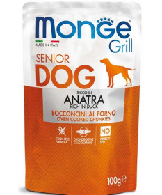 Monge Grill Bocconcini per Cani Senior con Anatra da 100 gr