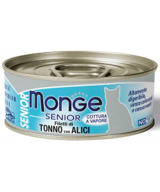 Monge Natural Superpremium Jelly Senior Gatto Umido Filetti di Tonno con Acciughine da 80 gr