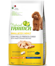 Trainer Natural per Cane Adult Mini con Pollo Fresco, Riso, Yucca e Alga Spirulina da 7 Kg