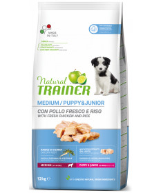 Trainer Natural per Cane Puppy & Junior Medium con Pollo da 12 Kg