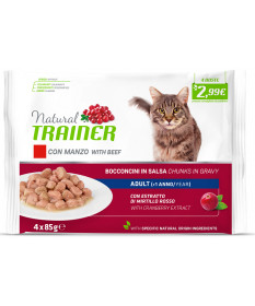 Trainer Natural per Gatti Adulti con Manzo da 4x85 gr