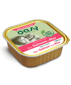 Oasy Delizioso Paté per Gatto Adult Sterilized con Salmone Riso da 100gr