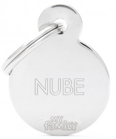 MyFamily Medaglietta Basic Chrome Small Circle con Incisione per Cani
