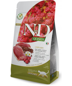 Farmina N&D Urinary Grain Free per Gatti Adulti con Quinoa, Anatra, Mirtillo e Camomilla da 1,5 Kg