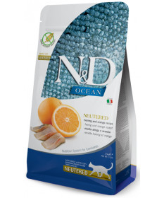 Farmina N&D Ocean Neutered per Gatti Adulti Sterilizzati con Aringa e Arancia da 300 gr