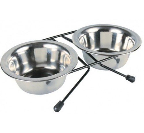 Trixie Set di Ciotole in acciaio per Cani e Gatti da 2 x 0,2 l