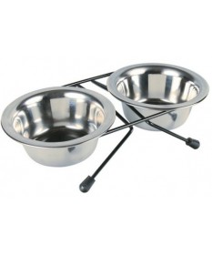 Trixie Set di Ciotole in acciaio per Cani da 2 x 0,75 l