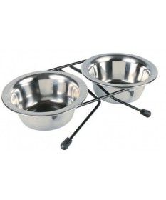 Trixie Set di Ciotole in acciaio per Cani da 2 x 0,45 l