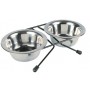 Trixie Set di Ciotole in acciaio per Cani da 2 x 0,45 l