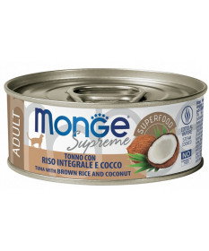 Monge Supreme per Gatti Adulti al Tonno con Riso Integrale e Cocco da 80 gr