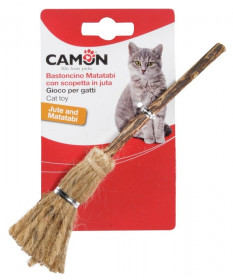 Camon Bastoncino Matatabi con scopetta in juta per Gatti da 17 cm 
