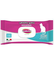 Inodorina Salviette senza profumo per Gatti con Acqua Aromatica da 40 pz