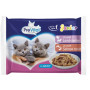 Prevital Multipack per Gatti Junior con Agnello, Tacchino e Salmone e Trota da 4 bst x 100 gr