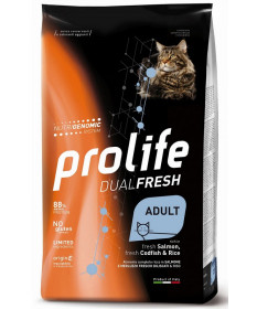 Prolife Dual Fresh per Gatti Adulti con Salmone, Merluzzo e Riso da 1,5 Kg 