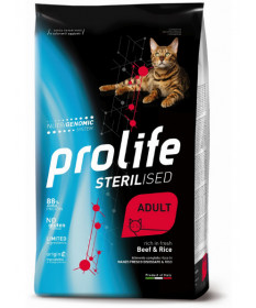 Prolife per Gatti Adulti Sterilizzati con Manzo e Riso da 1,5 Kg 