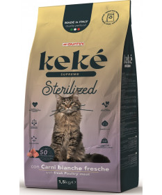 Keké Supreme per Gatti Sterilized con Carni Bianche da 1,5 Kg 