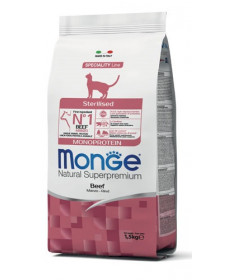 Monge Natural Superpremium per Gatti Adulti Sterilizzati al Manzo da 1,5 Kg 
