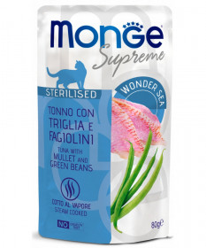 Monge Supreme bst per Gatti Sterilizzati al Tonno con Triglia e Fagiolini da 80 gr