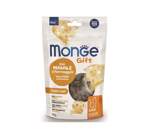 Monge Gift Filled and Crunchy per Gatti con Maiale e Formaggio da 60 gr