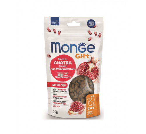 Monge Gift Meat Minis per Gatti all'Anatra con Melagrana da 50 gr