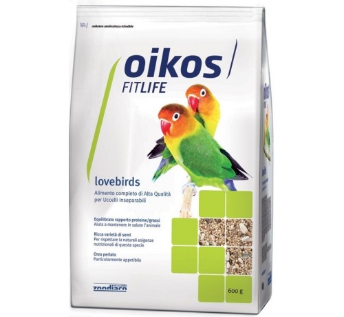 Oikos Fitlife Firebirds per Uccelli Inseparabili da 600 gr