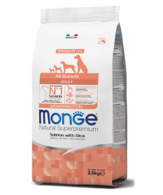 Monge Natural Superpremium per Cane Adult All Breeds con Salmone e Riso da 2,5 Kg