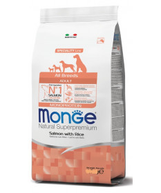 Monge Natural Superpremium per Cane Adult All Breeds con Salmone e Riso da 12 Kg