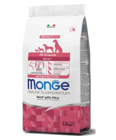 Monge Natural Superpremium per Cane Adult All Breeds con Manzo e Riso da 12 Kg