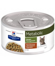 Hill's Pescription Diet Feline Metabolic Weigh Management Spezzatino con Pollo e Verdure per Gatti da 82 gr 2