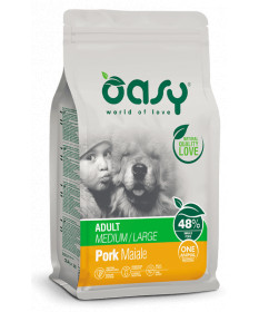 Oasy Monoproteico per Cane Adult Medium/Large con Maiale da 12 Kg