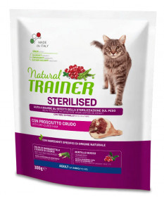 Trainer Natural per Gatto Adult Sterilised con Prosciutto Crudo da 300 gr