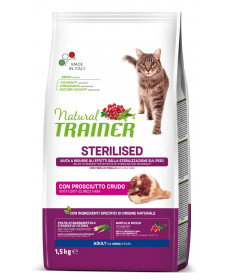 Trainer Natural per Gatto Adult Sterilised con Prosciutto Crudo da 1,5 Kg