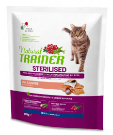 Trainer Natural per Gatto Adult Sterilised con Salmone da 300 gr