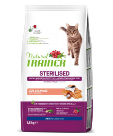 Trainer Natural per Gatto Adult Sterilised con Salmone da 1,5 Kg