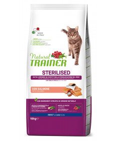 Trainer Natural per Gatto Adult Sterilised con Salmone da 10 Kg