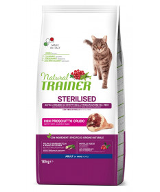 Trainer Natural per Gatto Adult Sterilised con Prosciutto Crudo da 10 Kg