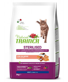 Natural Trainer per Gatto Adult Sterilised al Salmone da 3 Kg