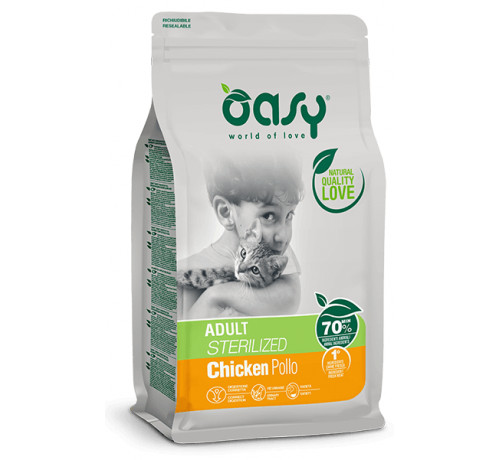 Oasy per Gatto Adult Sterilized con Pollo da 300 gr