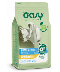 Oasy per Cane Puppy e Junior Medium con Pollo da 3 Kg