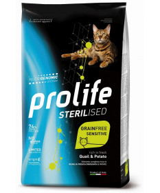 Prolife Sterilised Grain Free Sensitive per Gatti Adulti con Quaglia e Patate da 400 gr