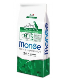 Monge Natural Superpremium per Cane Puppy & Junior Maxi Ricco in Pollo da 12 Kg + OMAGGIO Snack Gift Sticks