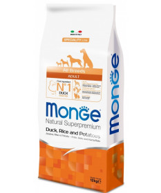 Monge Natural Superpremium per Cane Adult All Breeds con Anatra Riso e Patate da 12 Kg + OMAGGIO Snack Gift Sticks