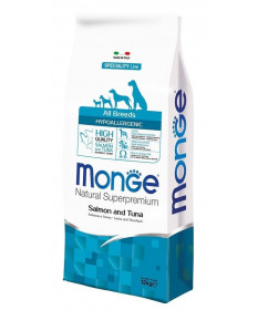 Monge Natural Superpremium Hypoallegenic All Breeds con Salmone e Tonno per Cane da 12 kg + OMAGGIO Snack Gift Sticks