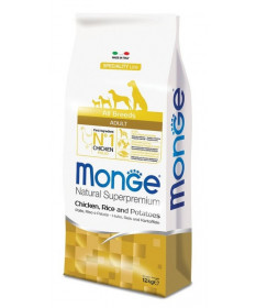 Monge Natural Superpremium per Cane Adult All Breeds con Pollo Riso e Patate da 12 Kg + OMAGGIO Snack Gift Sticks