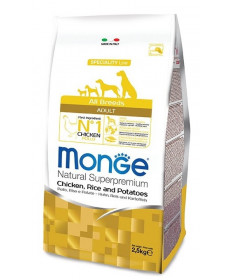 Monge Natural Superpremium per Cane Adult All Breeds con Pollo Riso e Patate da 2,5 Kg