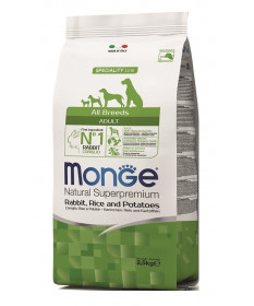 Monge Natural Superpremium per Cane Adult All Breeds con Coniglio Riso e Patate da 2,5 kg