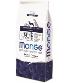 Monge Natural Superpremium per Cane Adult Medium Ricco di Pollo da 12 Kg + OMAGGIO Snack Gift Sticks