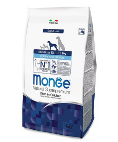 Monge Natural Superpremium per Cane Puppy & Junior Medium Ricco di Pollo da 3 Kg
